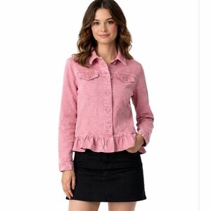 DG2 Pink Denim Jacket | Size Small | Button Front | Stretch Jean Jacket